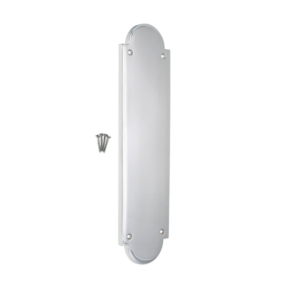 Victorian Half Round Finger Plate 300mm Polished Chrome