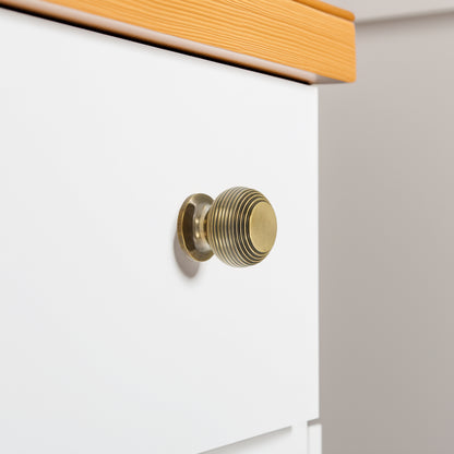 Beehive Small 30mm Cupboard Knob Aged Brass
