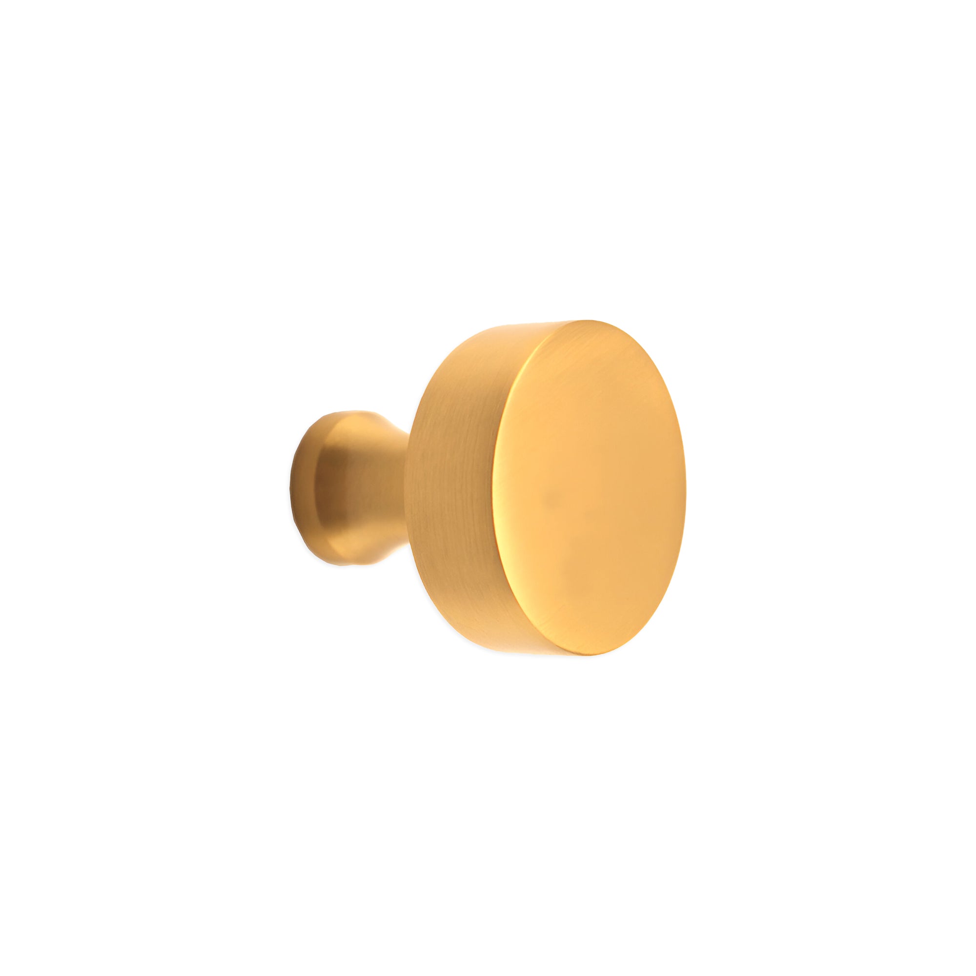 Round Cupboard Knob Satin Brass