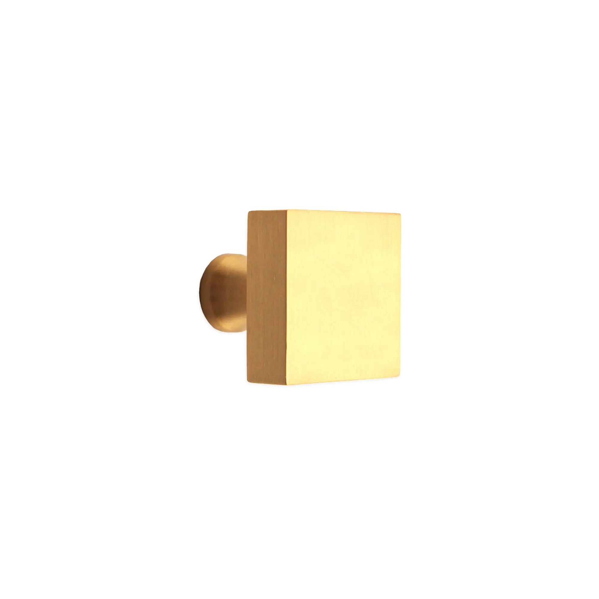Square Cupboard Knob Satin Brass Spira