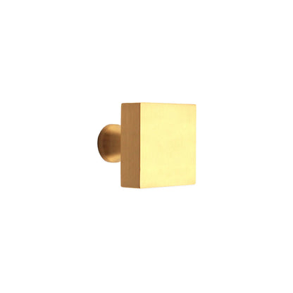 Square Cupboard Knob Satin Brass Spira