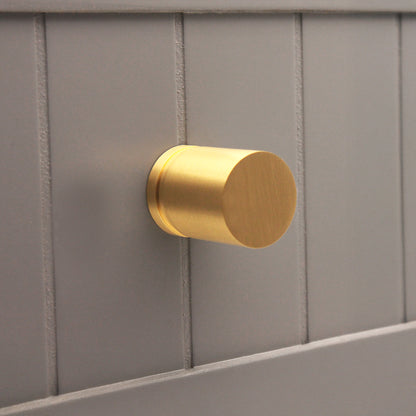 Cylinder Cupboard Pull Satin Brass