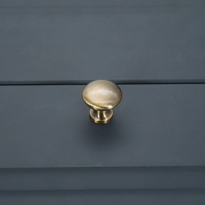 Mushroom 25mm Cupboard Knob Antique Brass