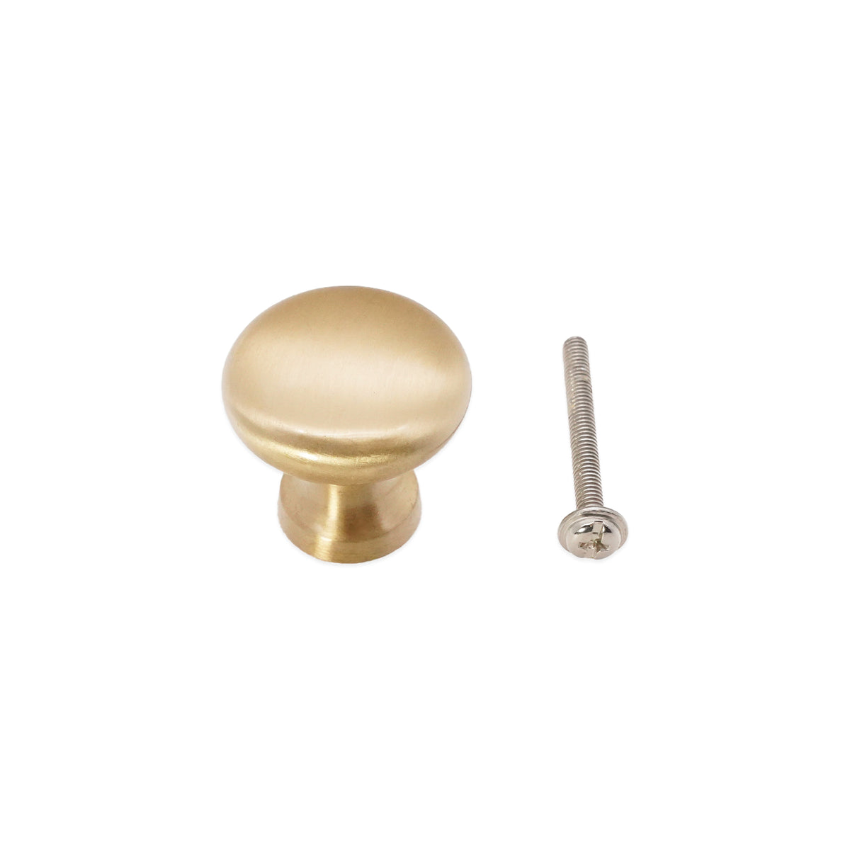 Mushroom 25mm Cupboard Knob Satin Brass