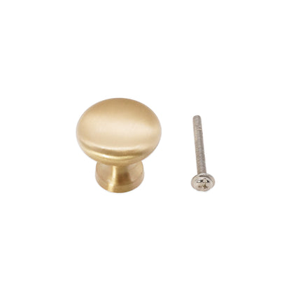 Mushroom 25mm Cupboard Knob Satin Brass