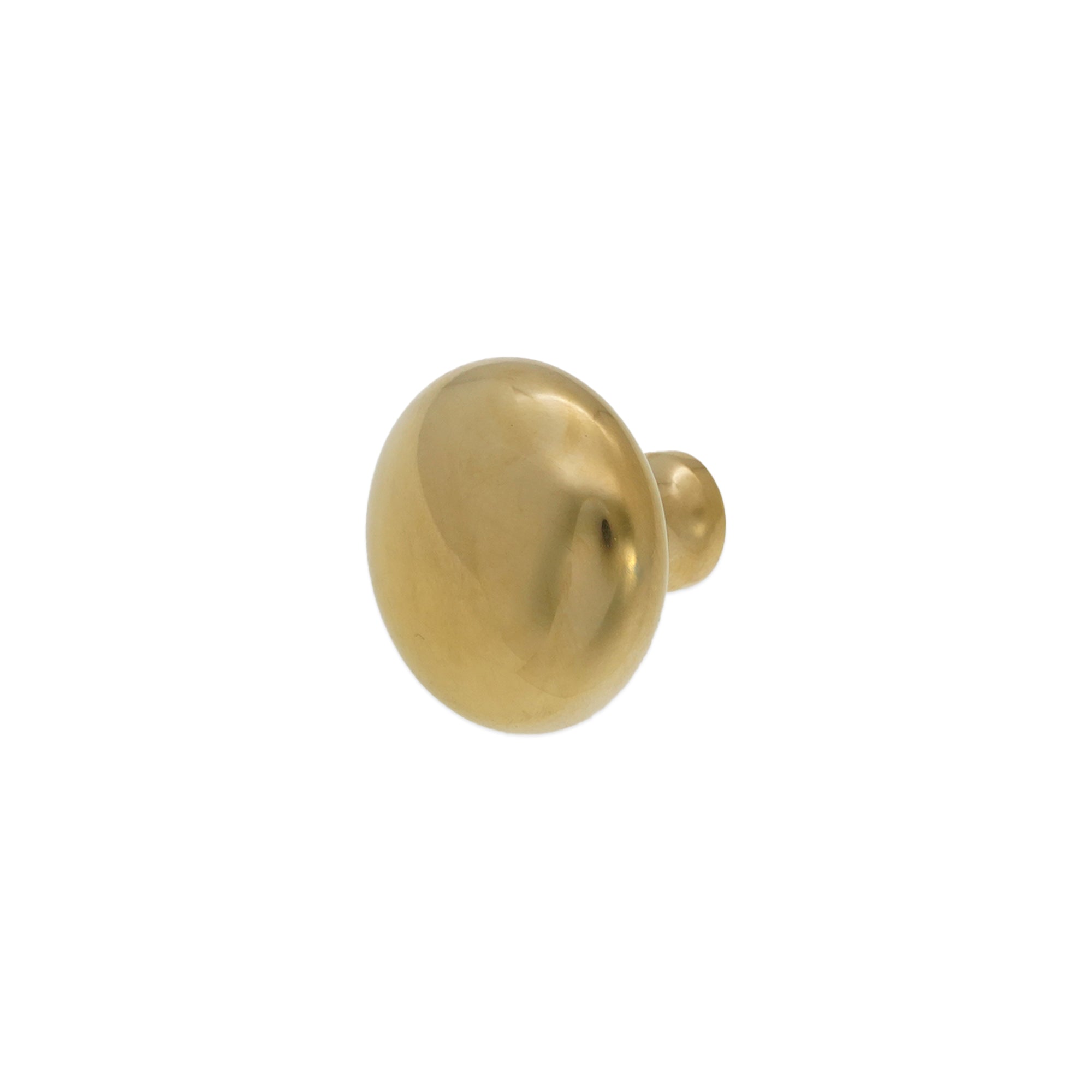 Mushroom 38mm Cupboard Knob Polilshed Brass Unlacquered