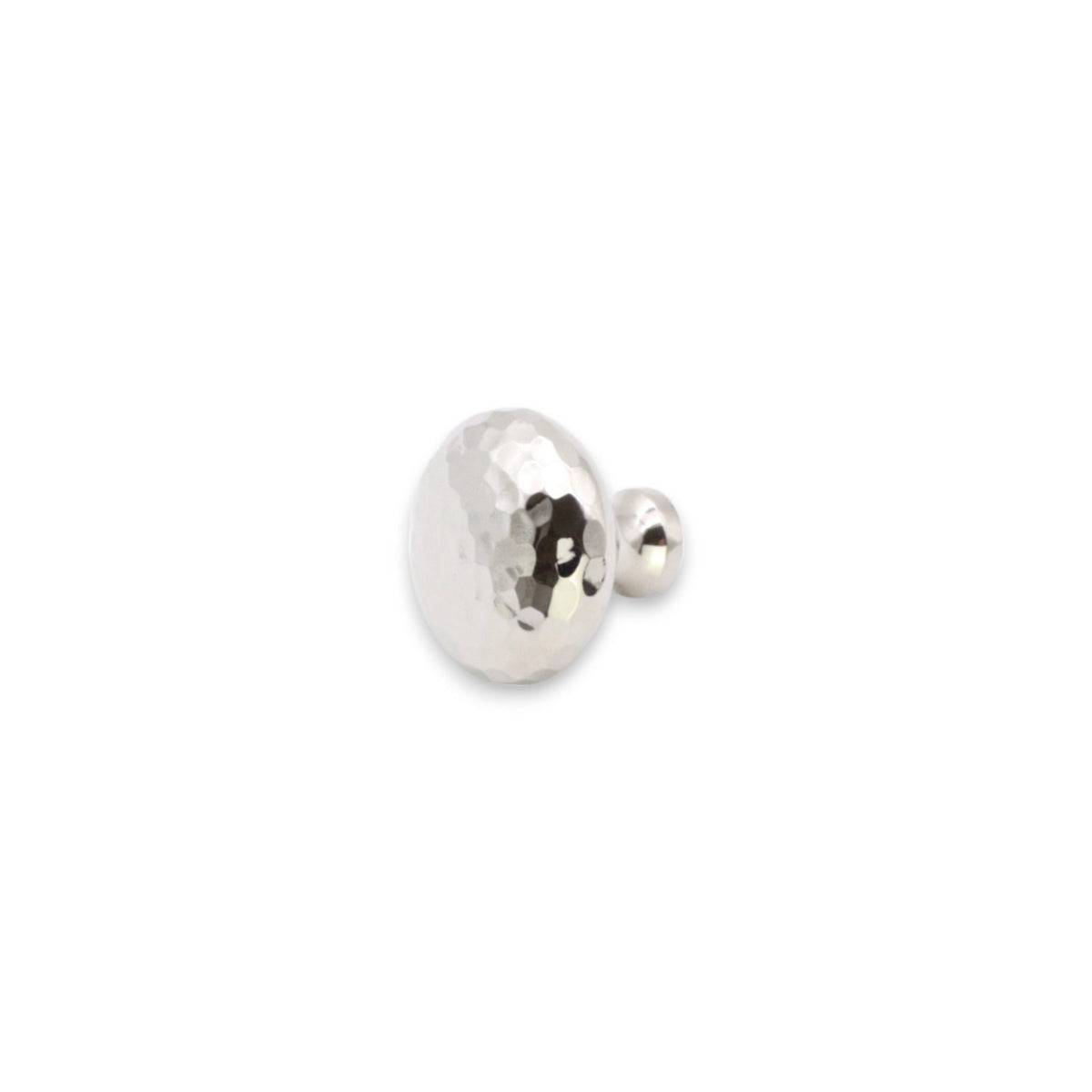 Hammered Mushroom 38mm Cupboard Knob Polished Nickel