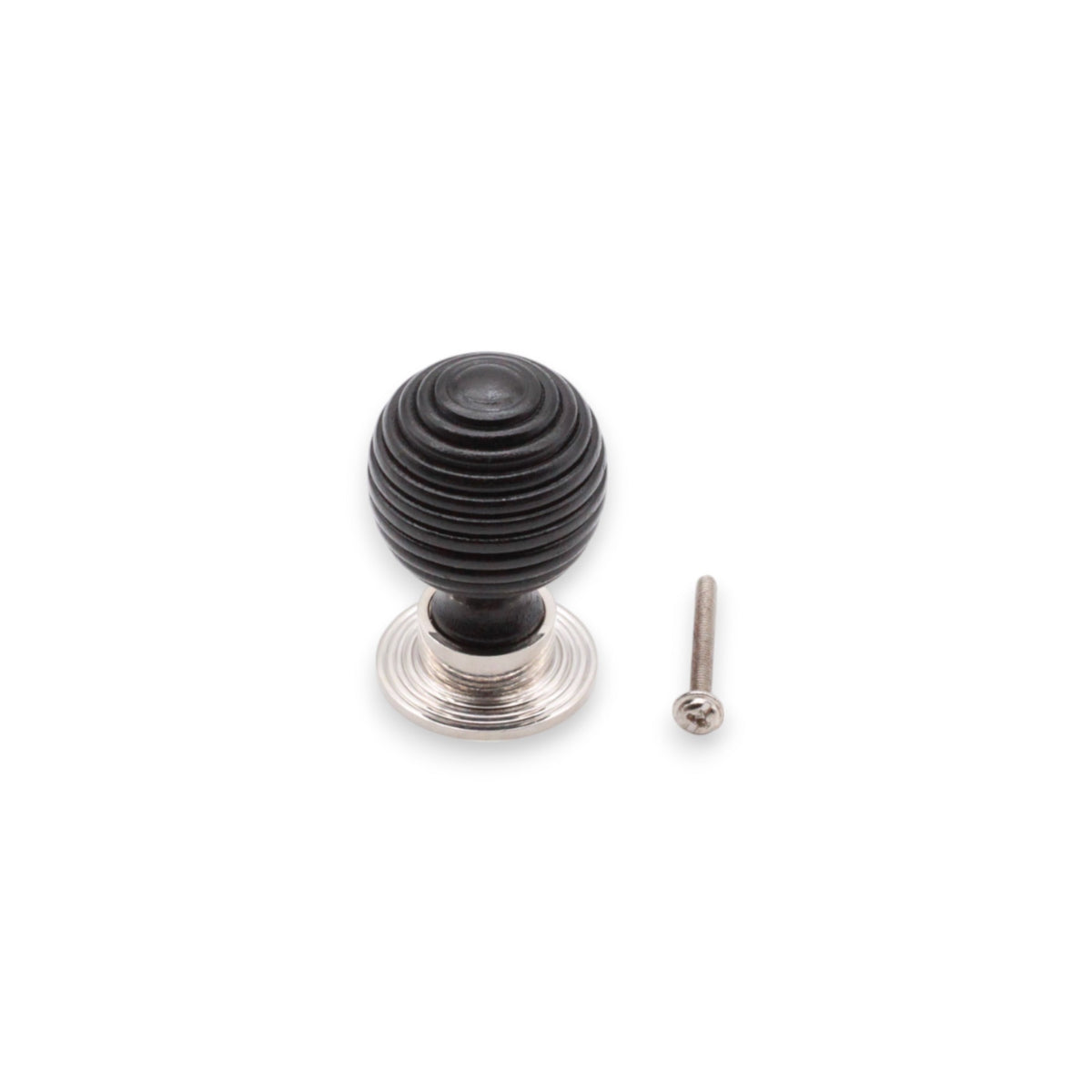 Ebonised Preston Large Cupboard Knob Polished Nickel