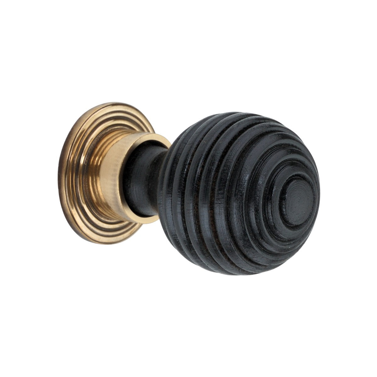 Ebonised Preston Small Cupboard Knob Aged Brass