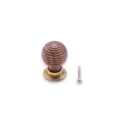 Rosewood Preston Large Cupboard Knob Aged Brass
