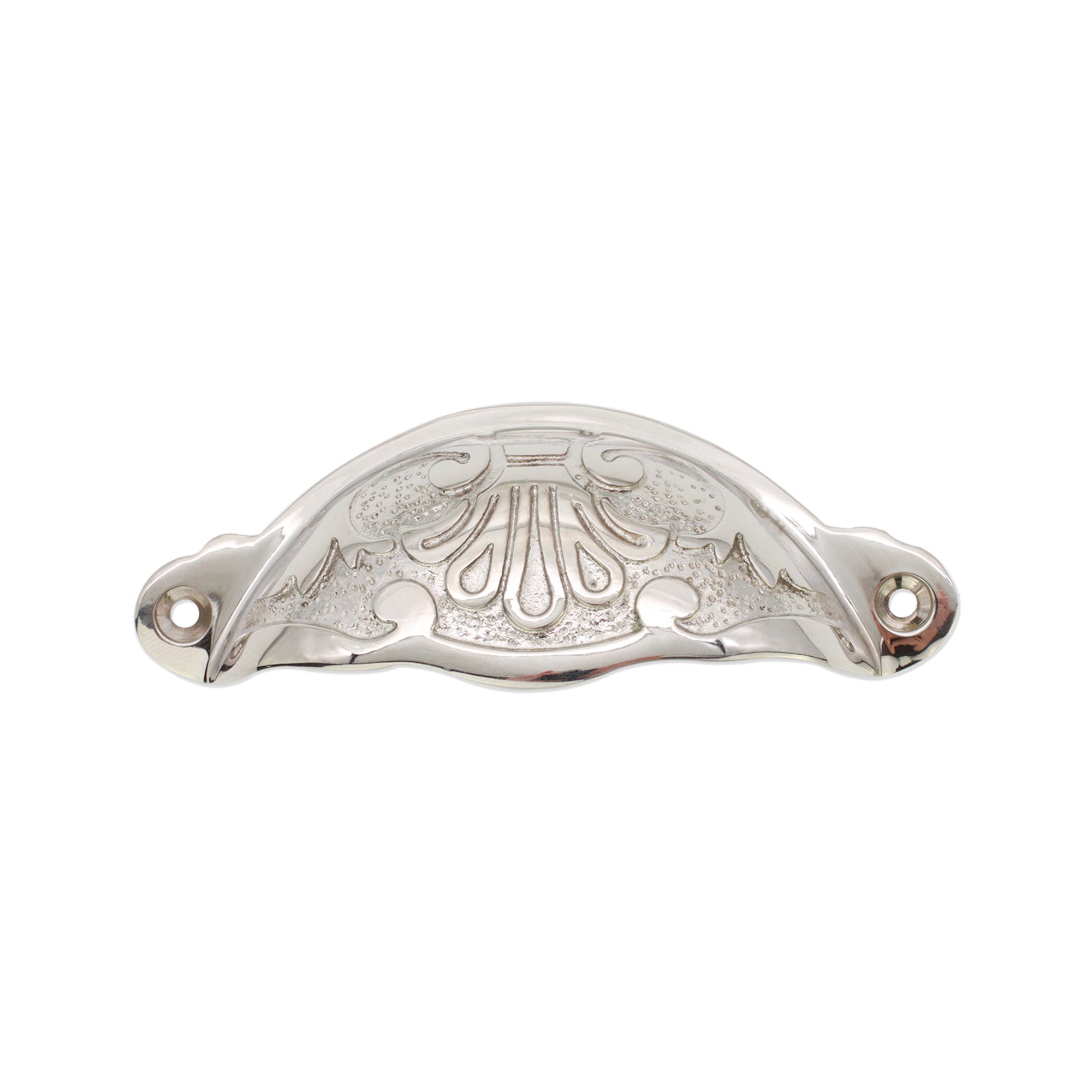 Floral Cup Pull Polished Nickel