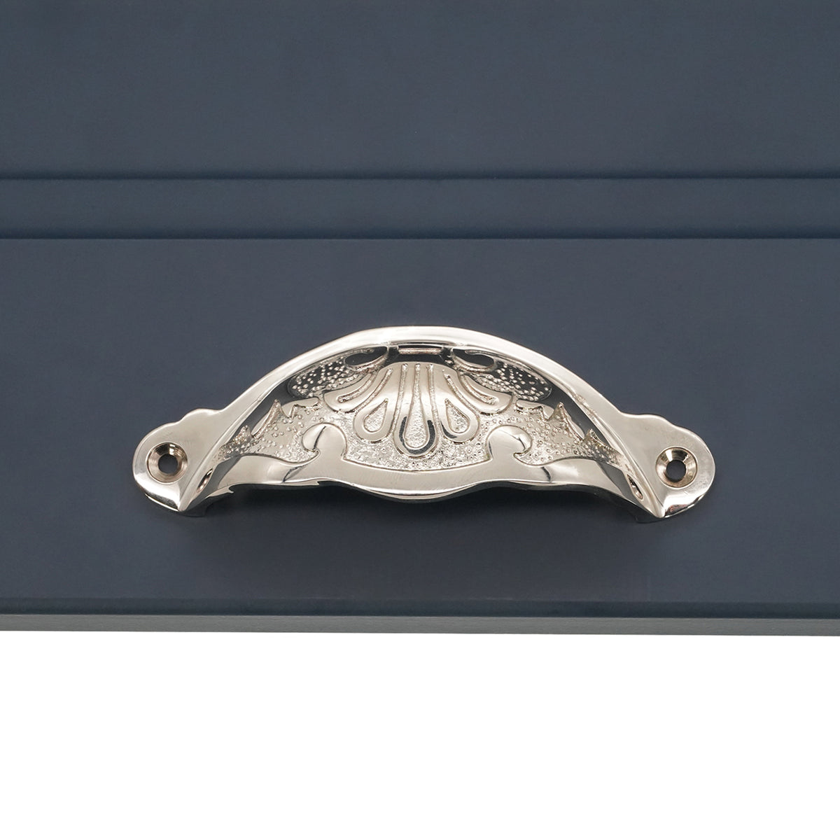 Floral Cup Pull Polished Nickel