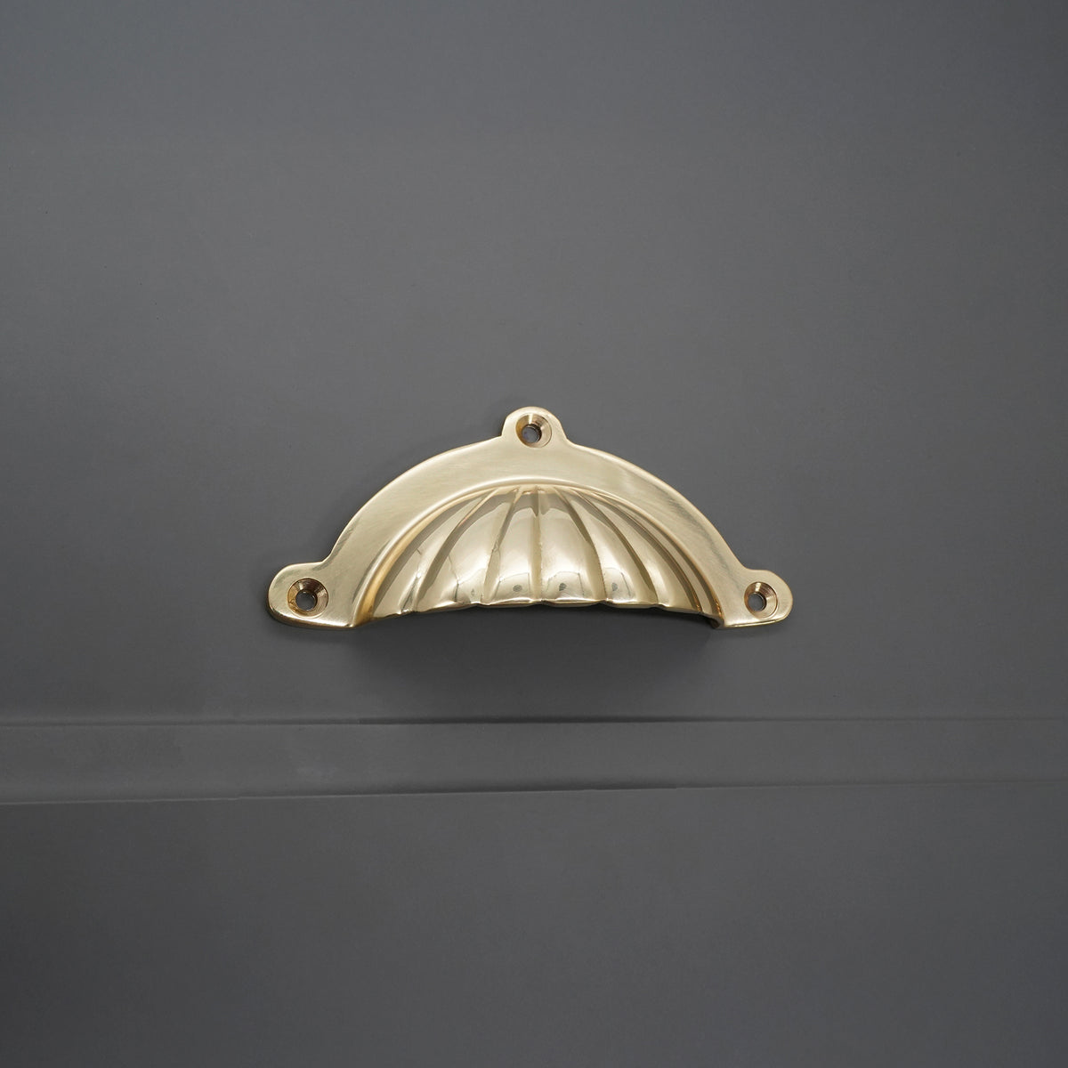 Shell Cup Pull Polished Brass