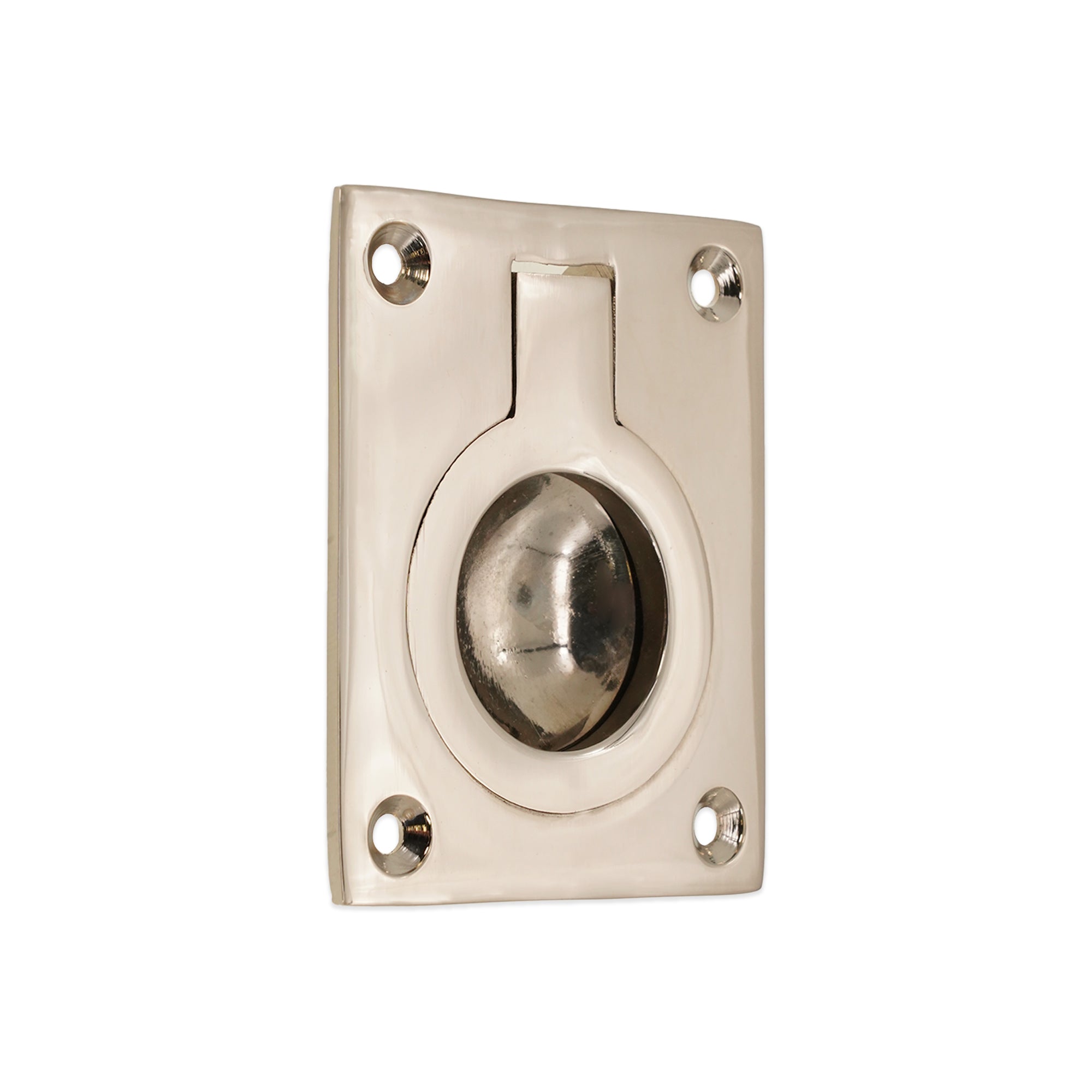 Ring Pull Square Flush Polished Nickel