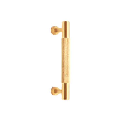 Knurled Bar Handles Medium Satin Brass