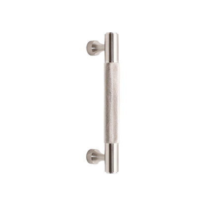 Knurled Bar Handles Medium Satin Silver