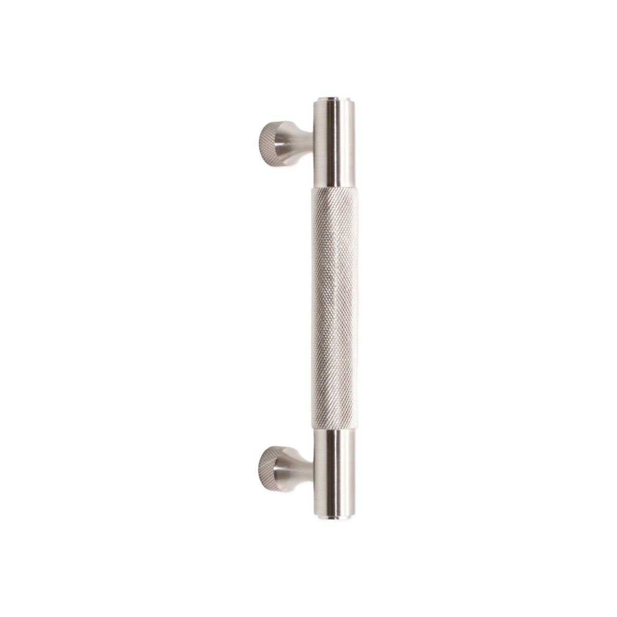 Knurled Bar Handles Medium Satin Silver