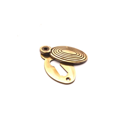 Oval Beehive Escutcheon Aged Brass