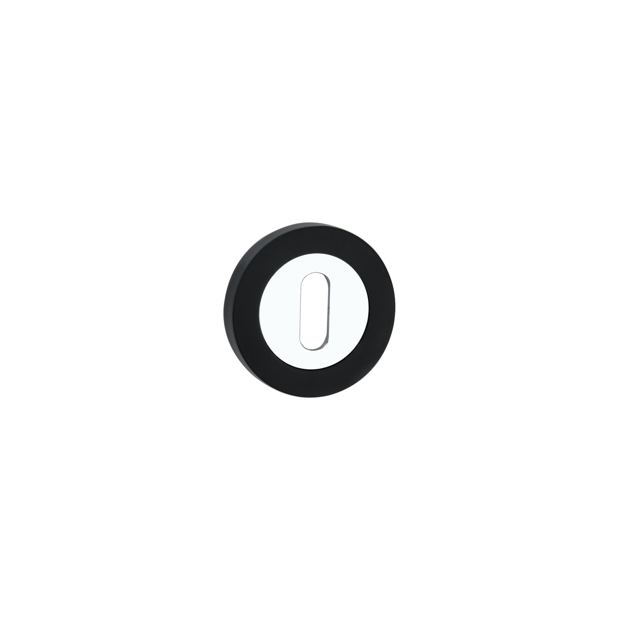 Oval Standard Escutcheon Black/Chrome