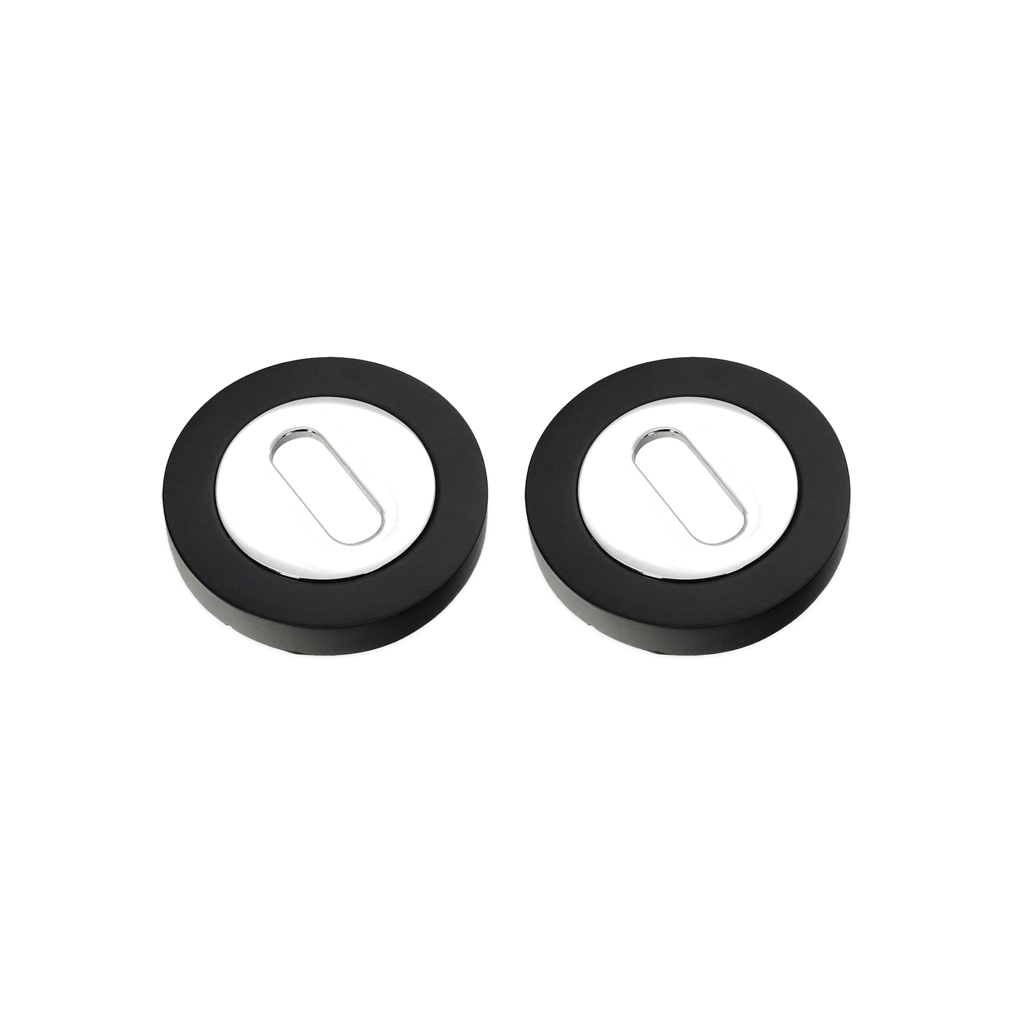 Oval Standard Escutcheon Black/Chrome