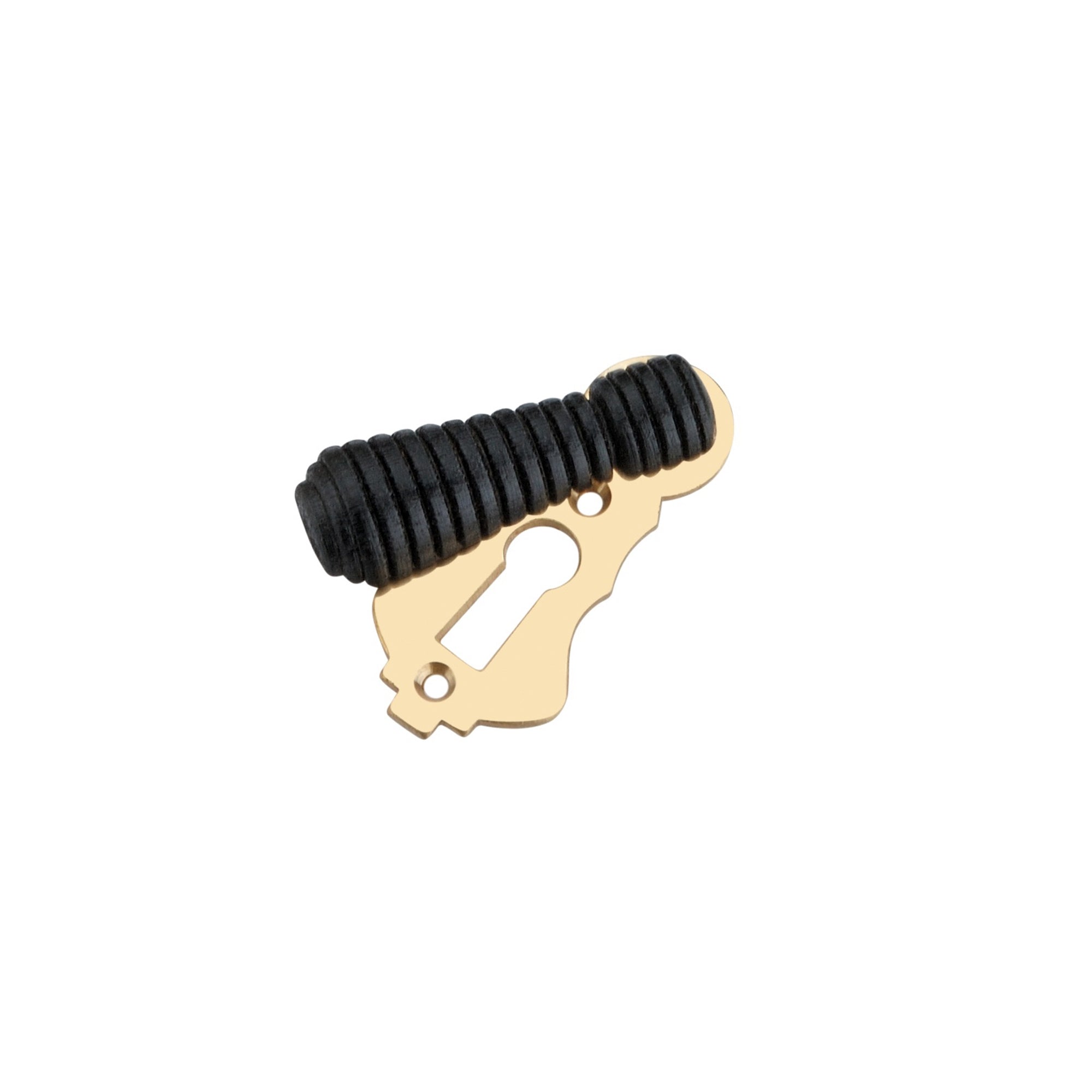 Ebonised Beehive Escutcheon Polished Brass