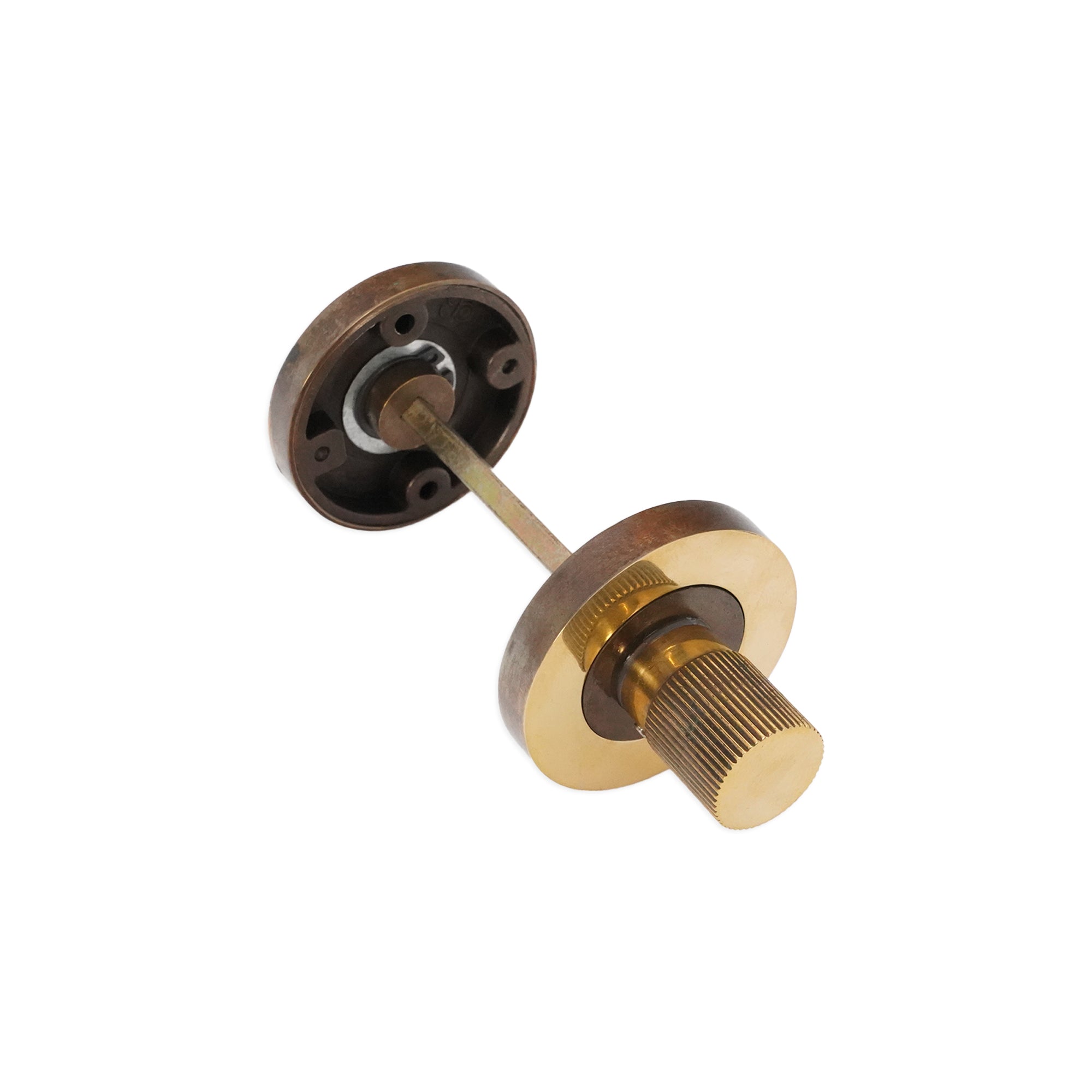Linear Knurlmond Thumb Turn & Release Aged Brass