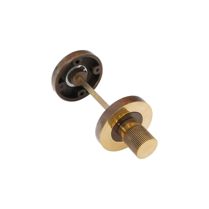 Linear Knurlmond Thumb Turn & Release Aged Brass