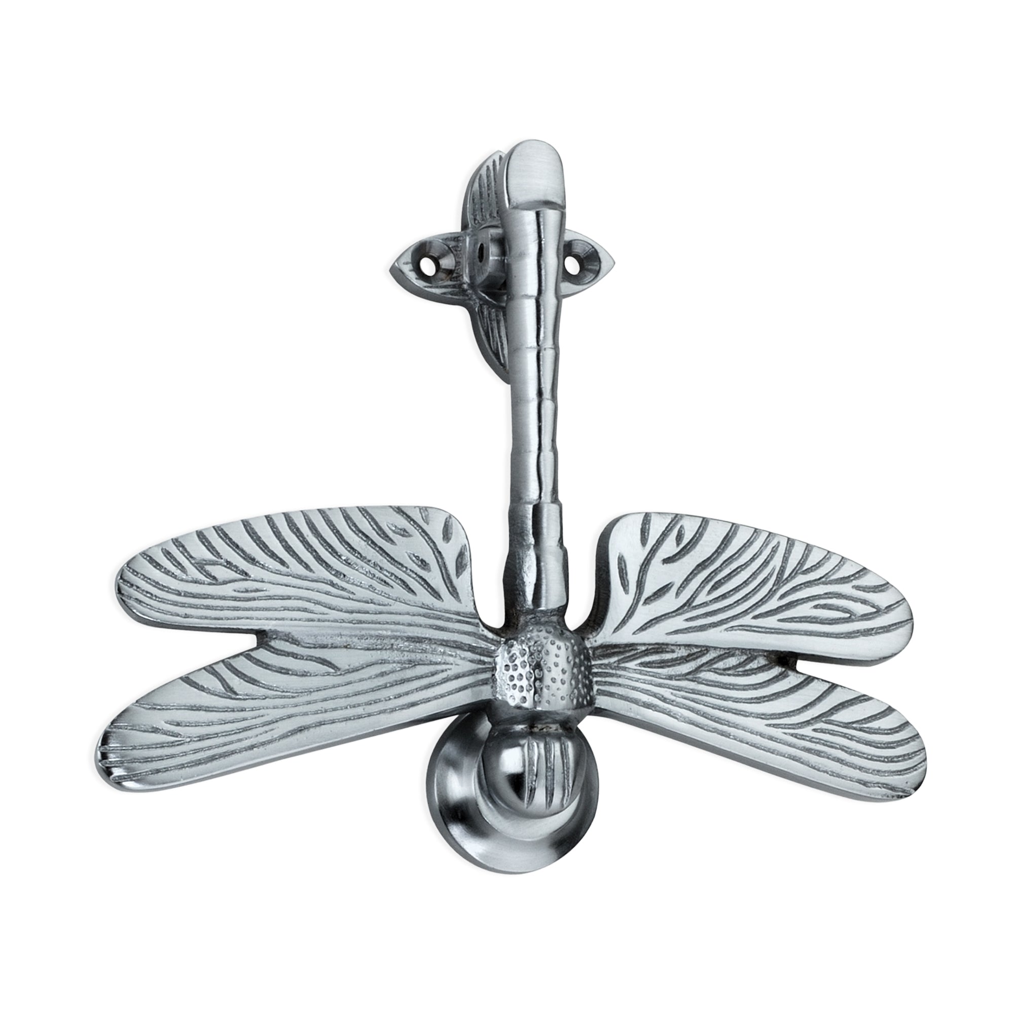 Dragonfly Door Knocker Satin Chrome