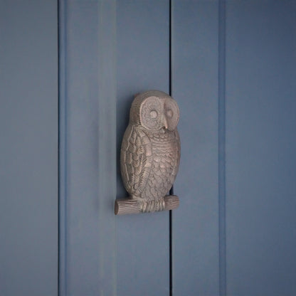 Owl Door Knocker Aged Bronze
