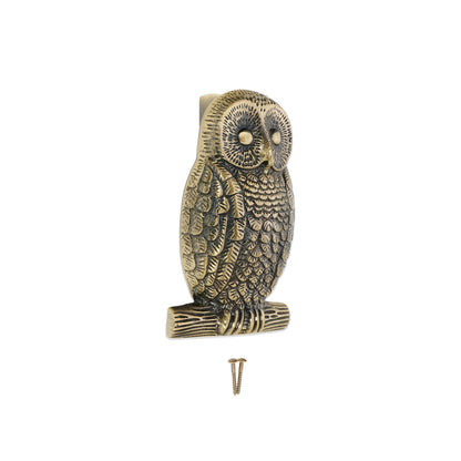 Owl Door Knocker Antique Brass