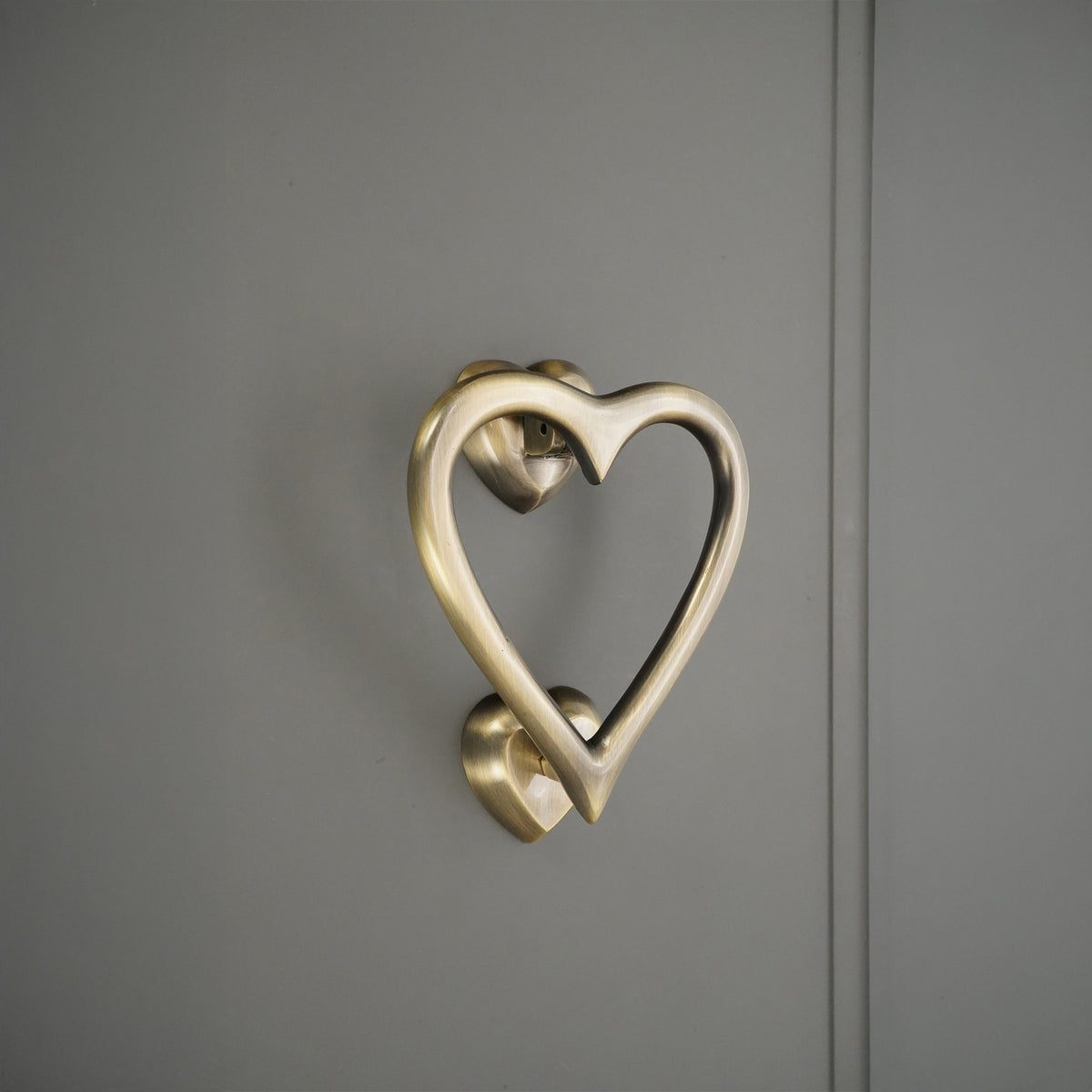 Heart Door Knocker Antique Brass