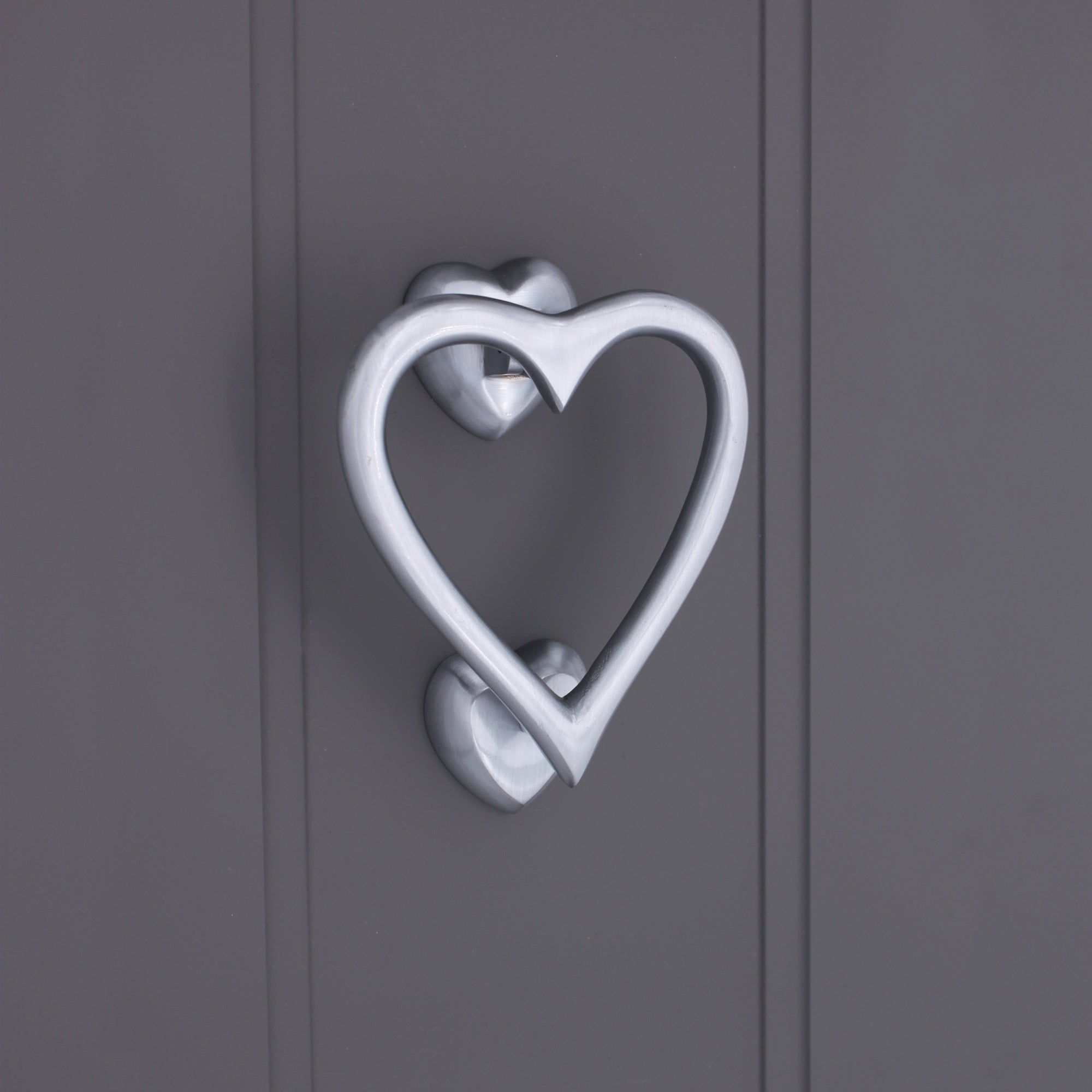 Heart Door Knocker Satin Chrome