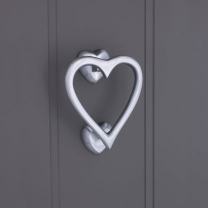 Heart Door Knocker Satin Chrome