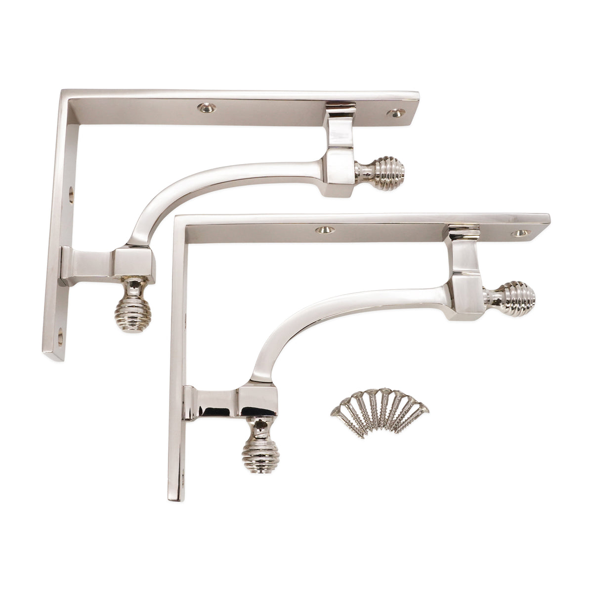 Beehive Small Shelf Bracket Polished Nickel (Sold in Pairs)