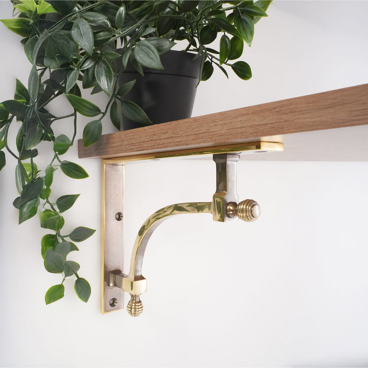 Beehive Large Shelf Bracket Aged Brass (Sold in Pairs)