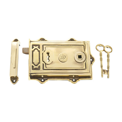 Davenport Rim Lock Aged Brass