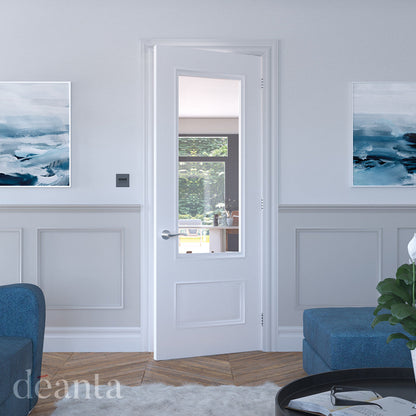 Sandringham White Primed Bevelled Glaze Internal Door