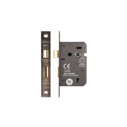3 Lever Mortice Sash Lock Satin Nickel