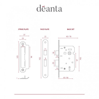 3 Lever Mortice Sash Lock Satin Nickel