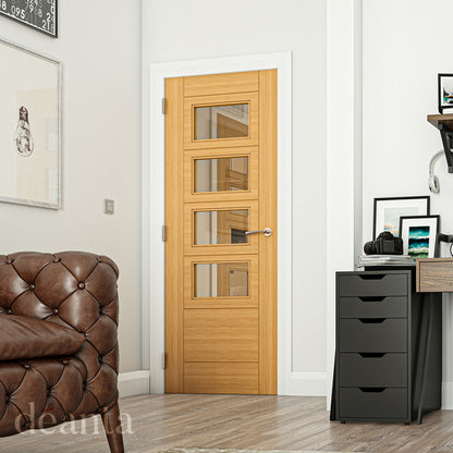 Seville Prefinished Oak Glazed 4 Lite Square FSC