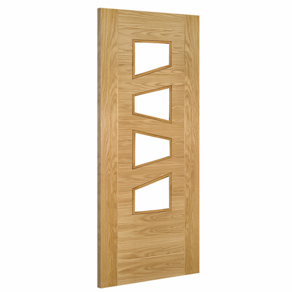 Seville Prefinished Oak Glazed 4 Lite Slanted FSC Internal Door
