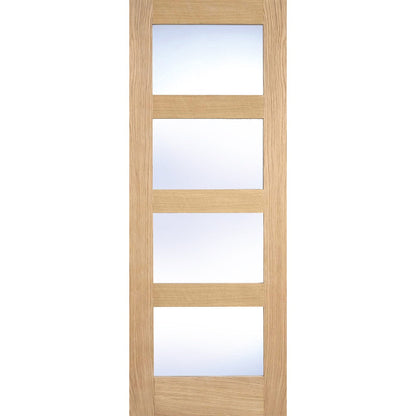 Shaker 4L Glazed Frosted Unfinished Oak