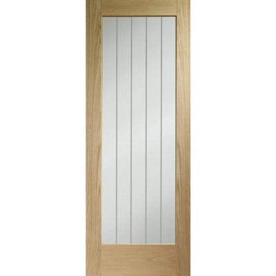 Suffolk Essential Pattern 10 Pre-Finished Internal Oak Door with Clear Etched Glass