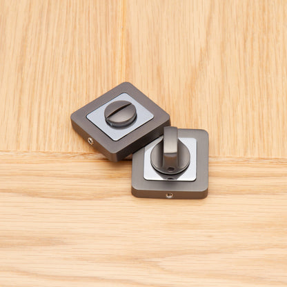 Thumbturn Set Matt Satin Black/Chrome life