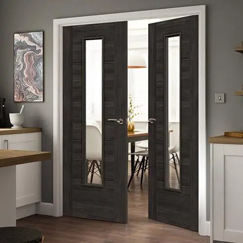Tigris Dark Grey Glazed Internal Door