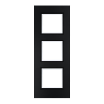 Trinity Black Prefinished Bevelled Glaze Door