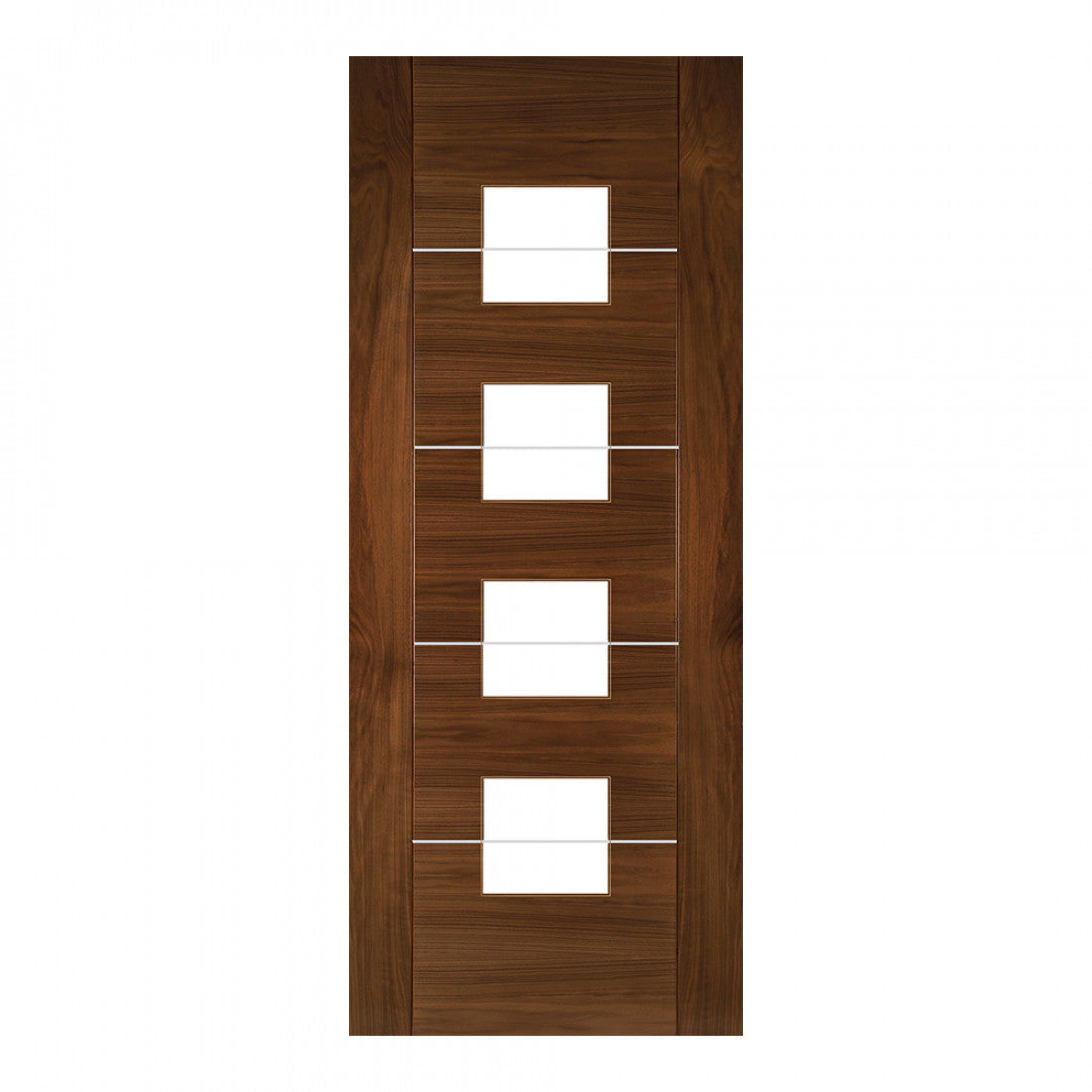 Valencia Prefinished Walnut 4L Glazed FSC Internal Door