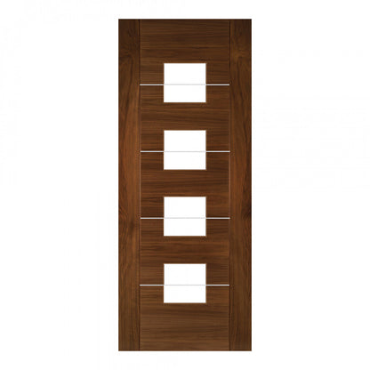 Valencia Prefinished Walnut 4L Glazed FSC Internal Door
