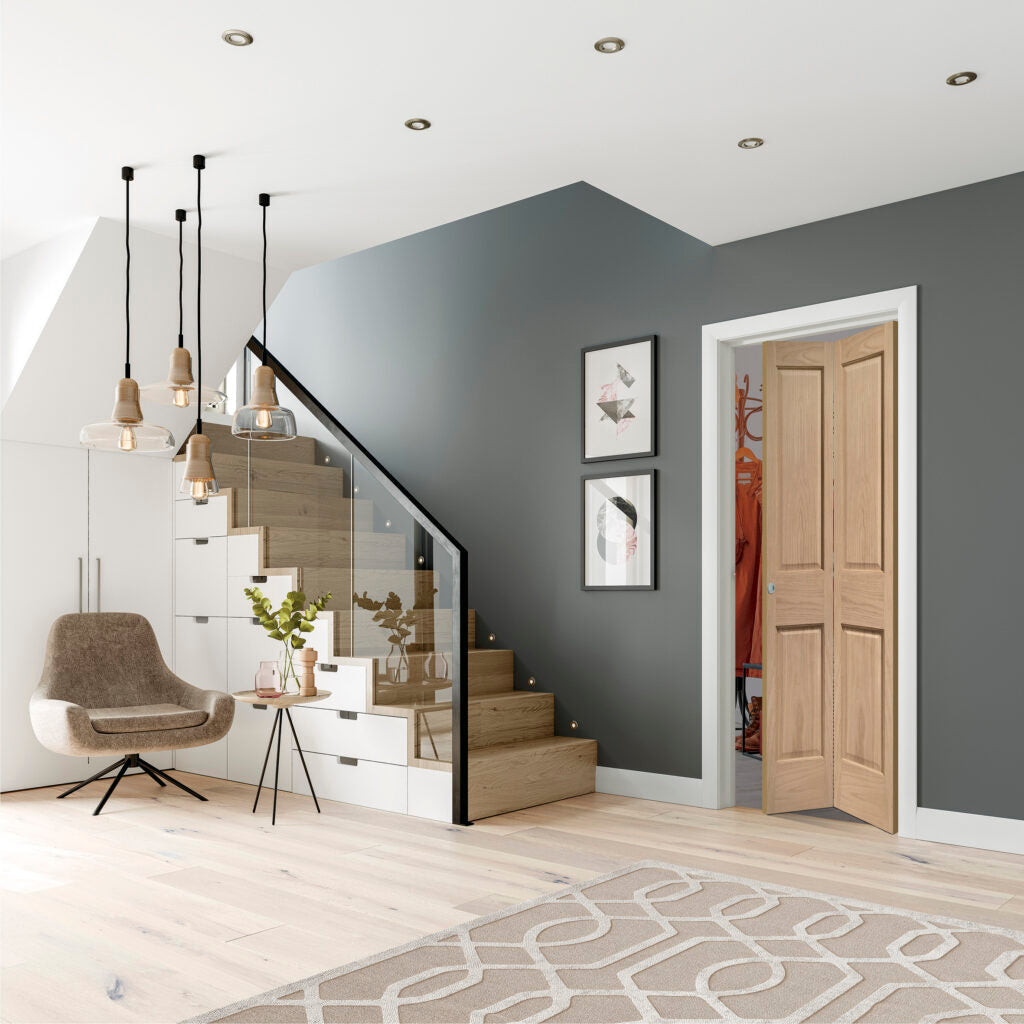 Victorian 4 Panel Bi-Fold Internal Oak Door