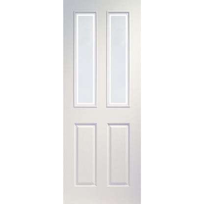 Victorian Internal White Moulded Door with Forbes Glass